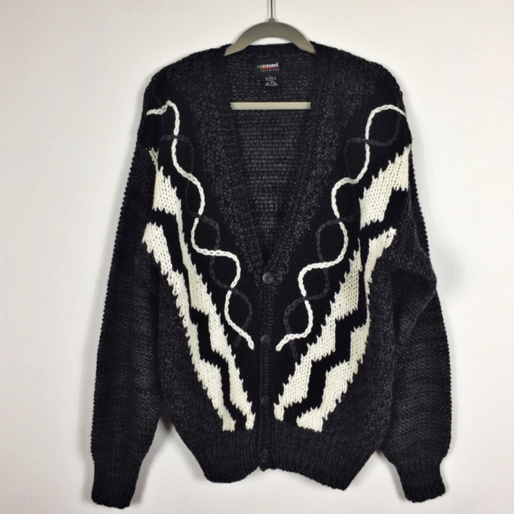 Vtg Cardigan Sweater Large 80s Exchange Unlimited